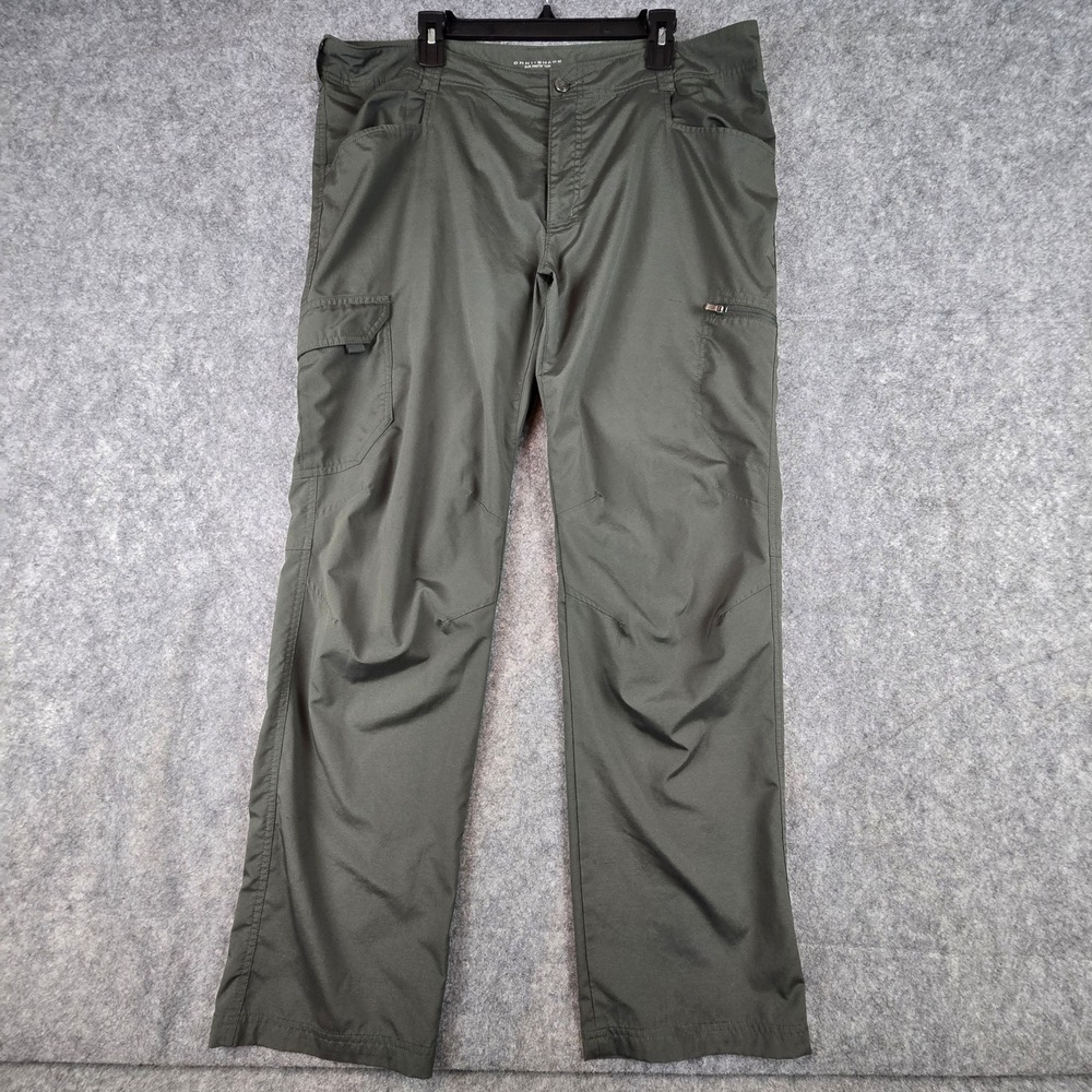 Columbia Cargo Pants Mens 40x32 Green Regular Fit Omni-Shade Sun Protection